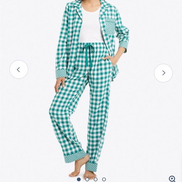 NWT! DRAPER James x lands end sizse large green gingham flannel pajamas pants - Picture 10 of 11